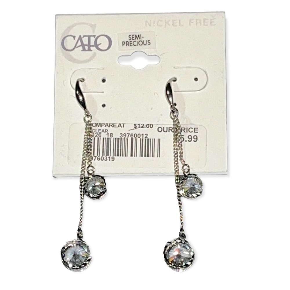 Cato’s•Dangle Diamond Drop Earrings